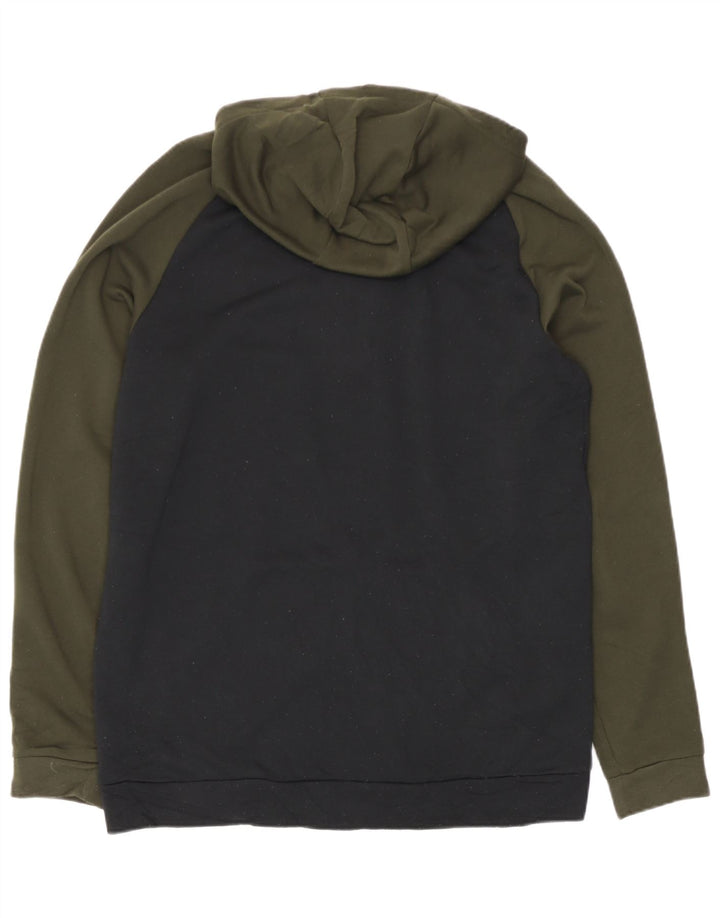 Nike Herren-Kapuzenpullover mit Reißverschluss, groß, schwarzes Farbblock-Polyester
