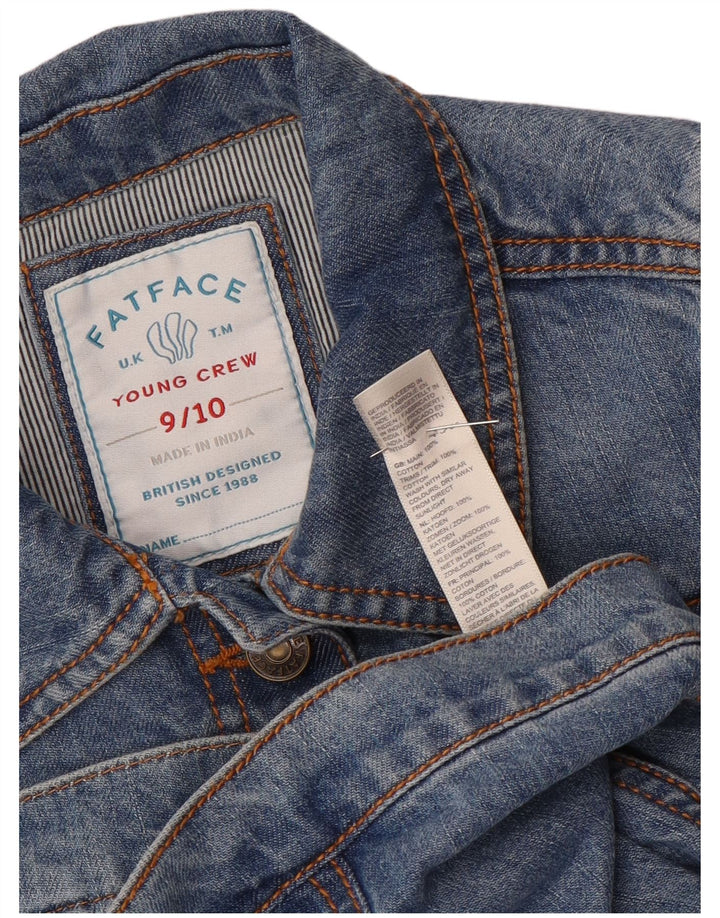 Fat Face Jeansjacke für Mädchen, 9–10 Jahre, blaue Baumwolle
