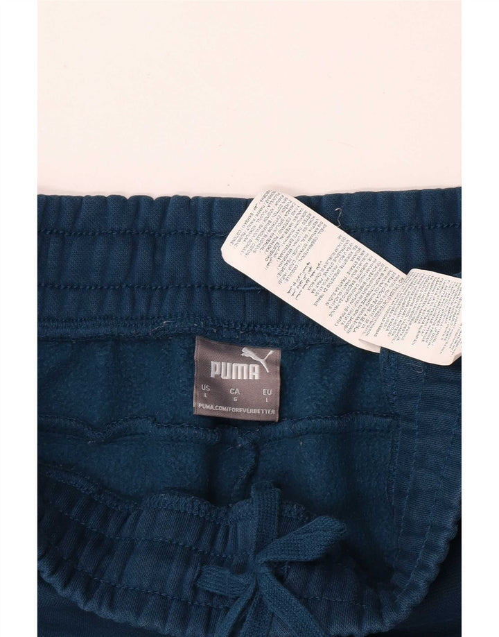 Puma Herren-Trainingshose, Jogginghose, Größe L, Blau, Baumwolle
