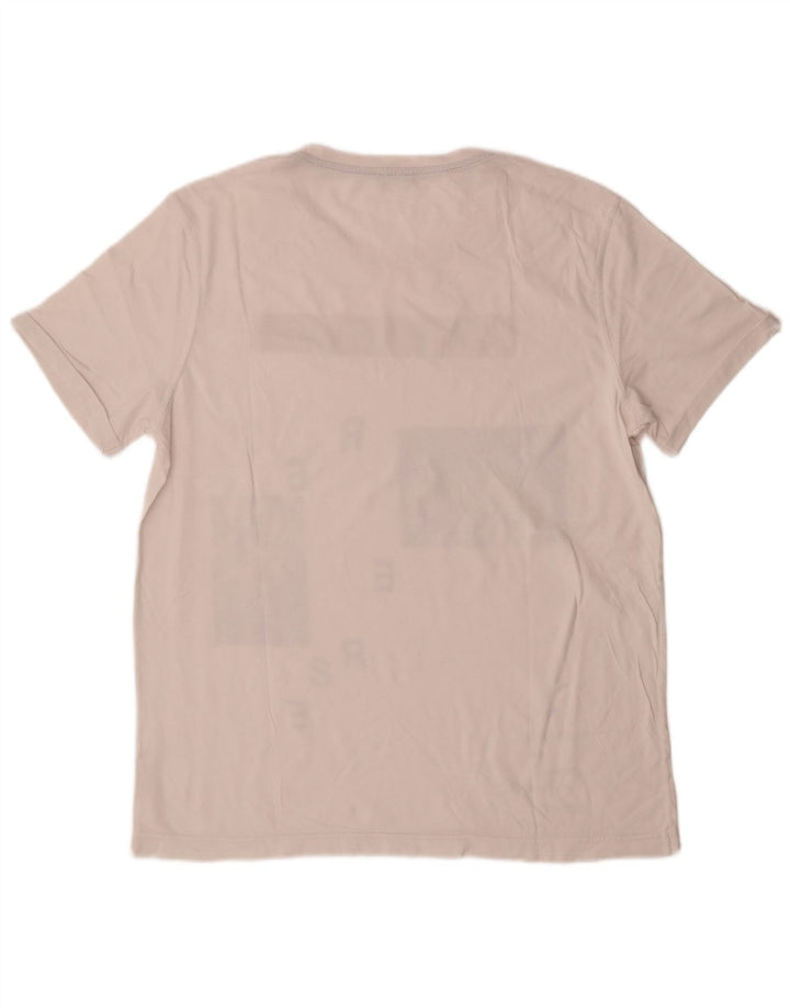 Benetton Herren-T-Shirt mit Grafik, Mittelweiß