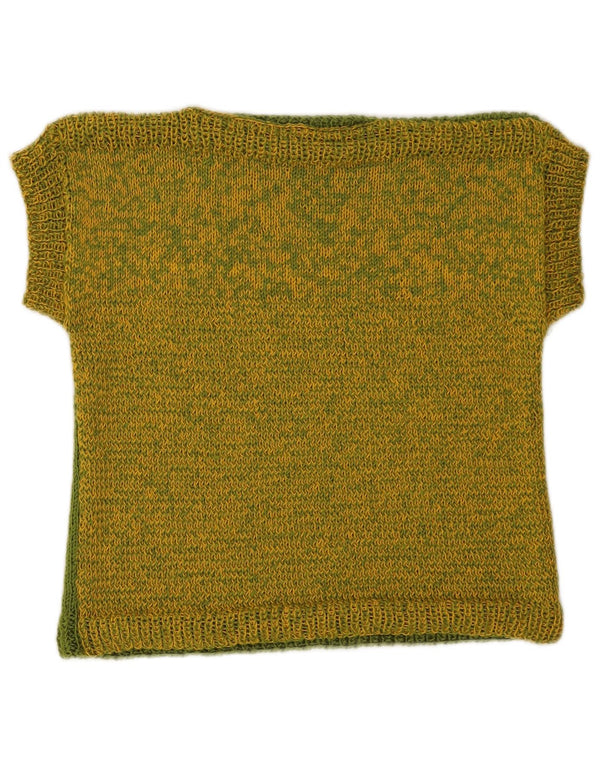Vintage Damen Weste Tank Top UK 8 Small Grün meliert