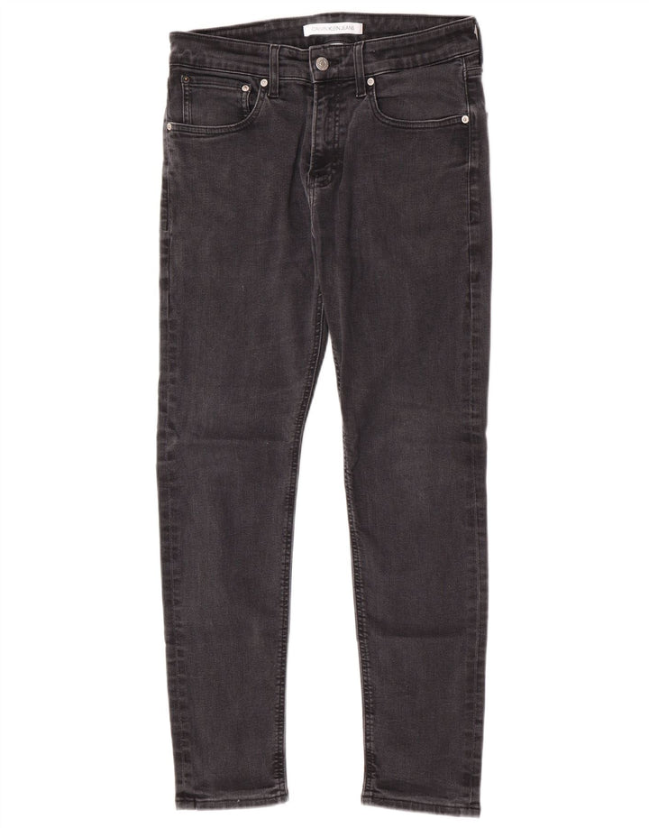Calvin Klein Herren Slim Jeans W32 L27 Graue Baumwolle