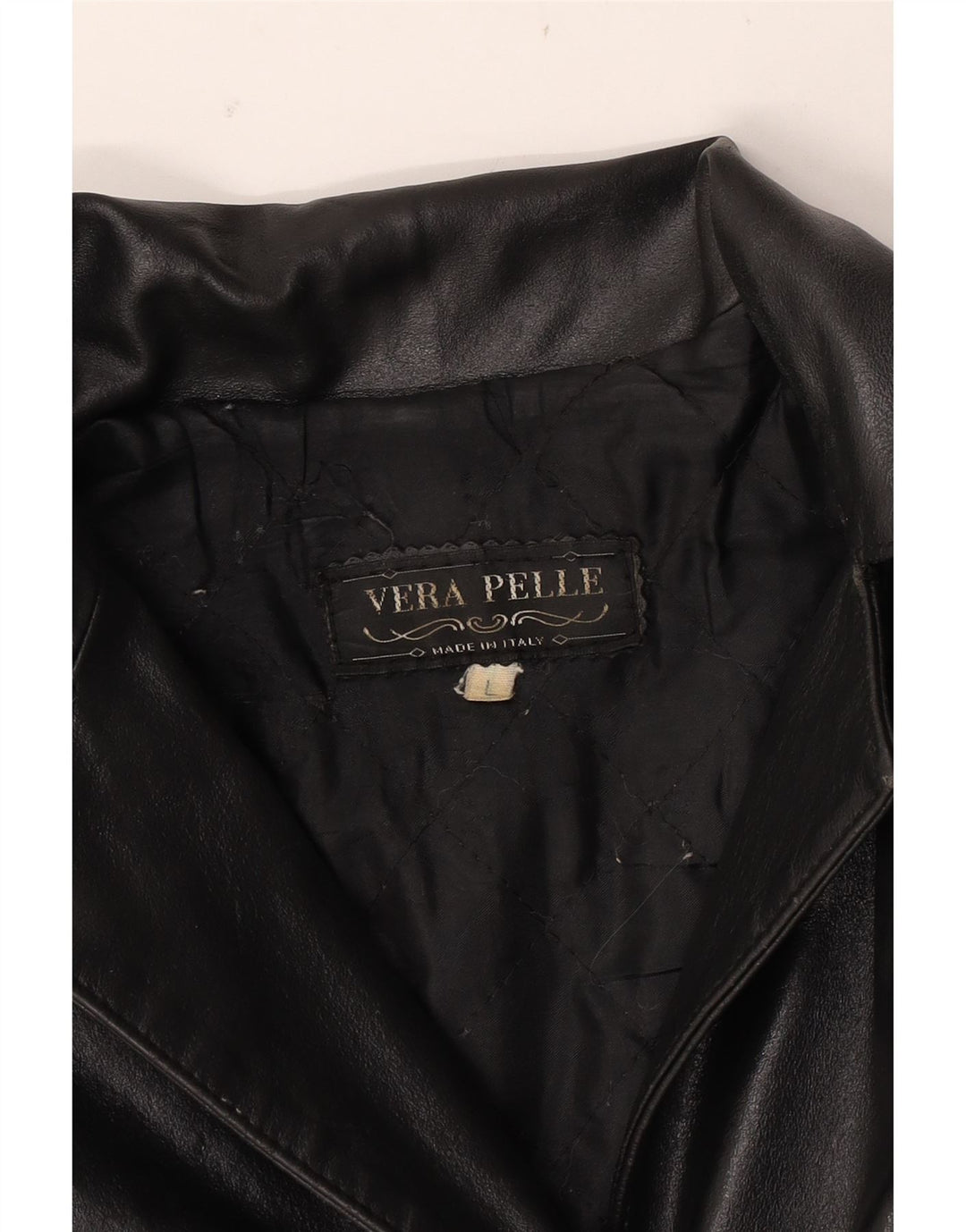 VINTAGE Damen Ledermantel UK 16 Großes schwarzes Leder