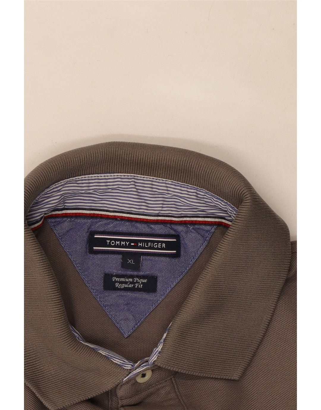 Tommy Hilfiger Herren-Poloshirt mit normaler Passform, XL, graue Baumwolle