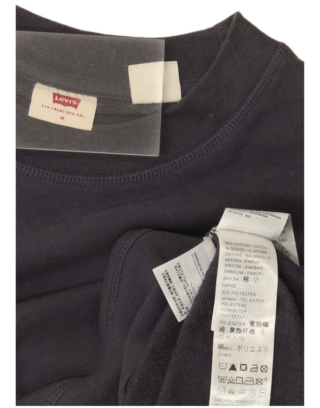 Levi's Damen Grafik-Sweatshirt-Pullover UK 14 Mittelmarineblaue Baumwolle
