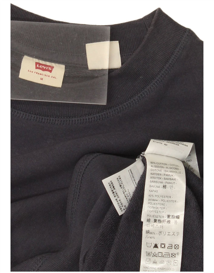 Levi's Damen Grafik-Sweatshirt-Pullover UK 14 Mittelmarineblaue Baumwolle
