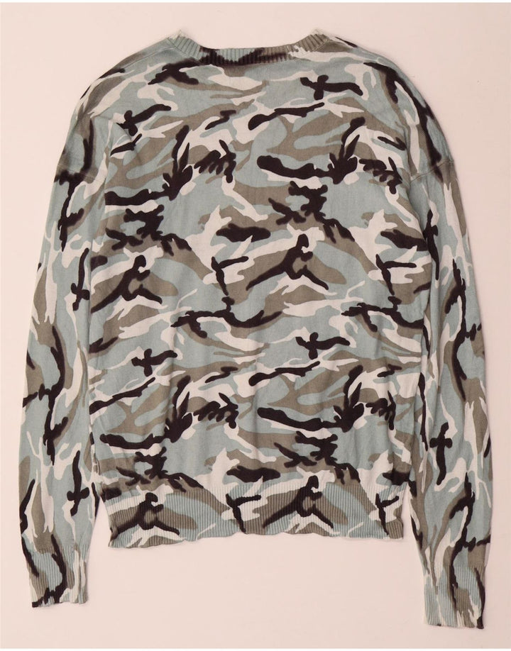 CALVIN KLEIN JEANS Damen Pullover mit U-Boot-Ausschnitt, UK 14, Mittelblau