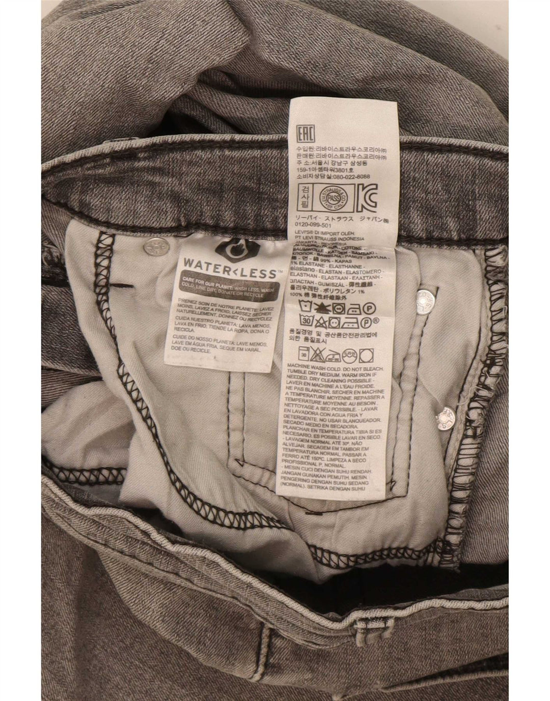 Levi's Herren 511 Slim Jeans W33 L32 Graue Baumwolle