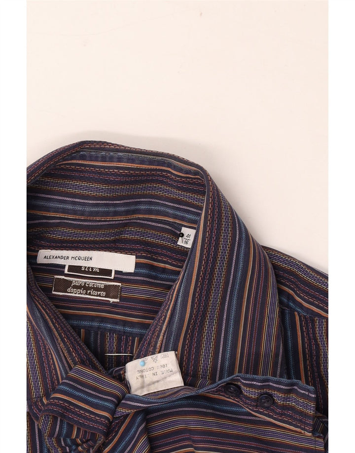 Alexander Mcqueen Herren-Slim-Hemd, Größe 41 16, groß, mehrfarbig gestreift