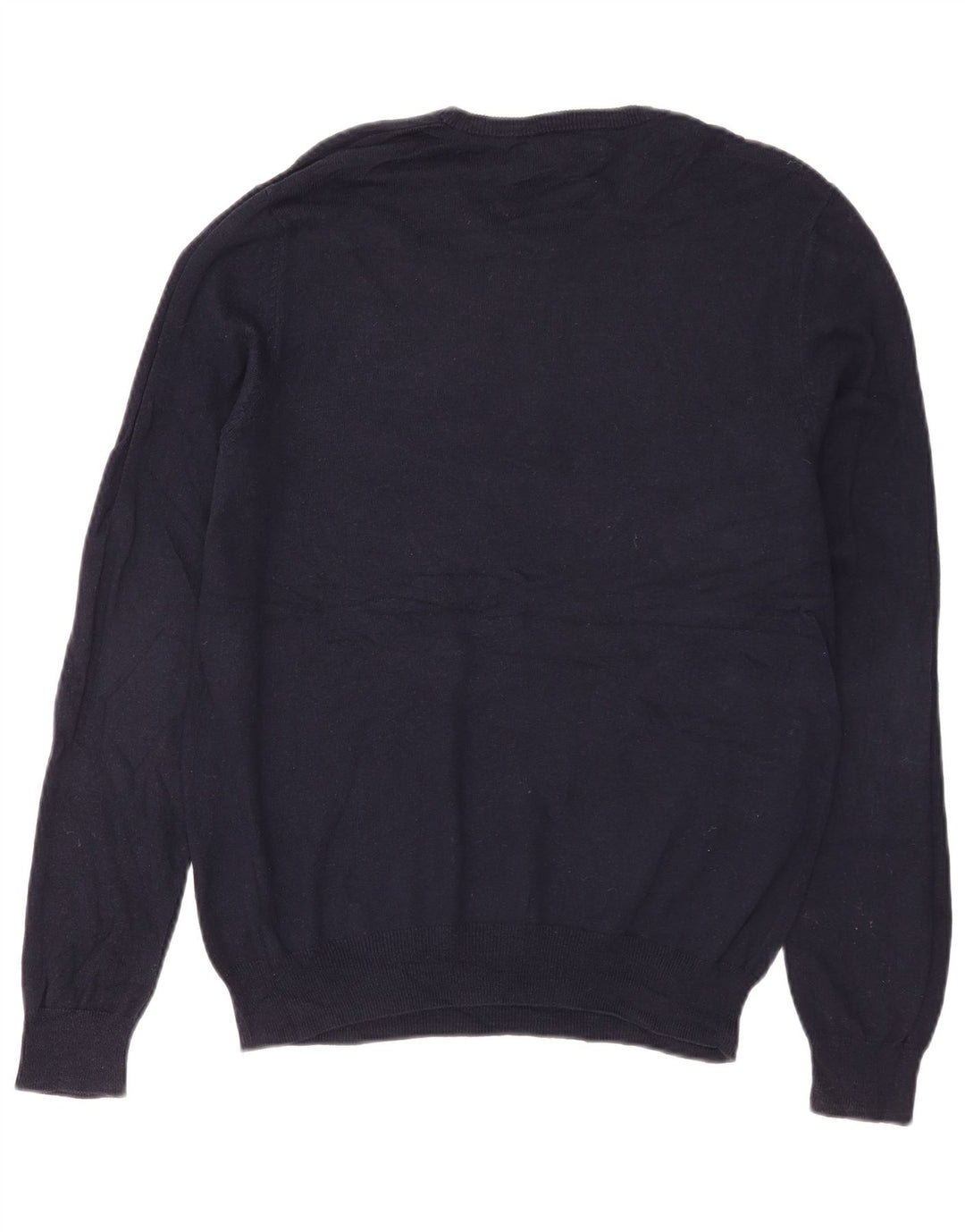 Marks & Spencer Herren-Pullover mit Rundhalsausschnitt, mittelmarineblaue Baumwolle