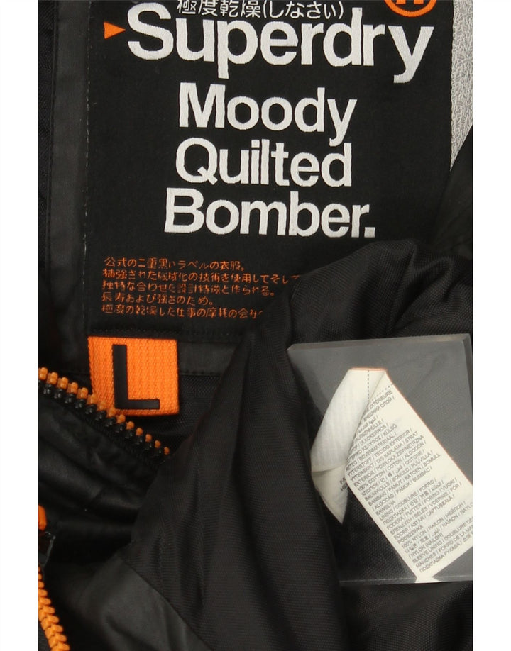 Superdry Herren Stepp-Bomberjacke UK 40 Large Schwarz Nylon