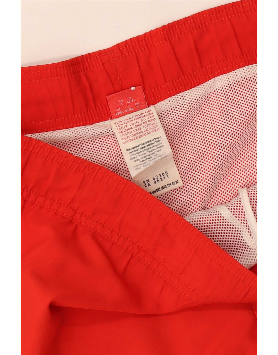 Puma Herren-Badeshorts mit Grafik, groß, orangefarbenes Farbblock-Polyester