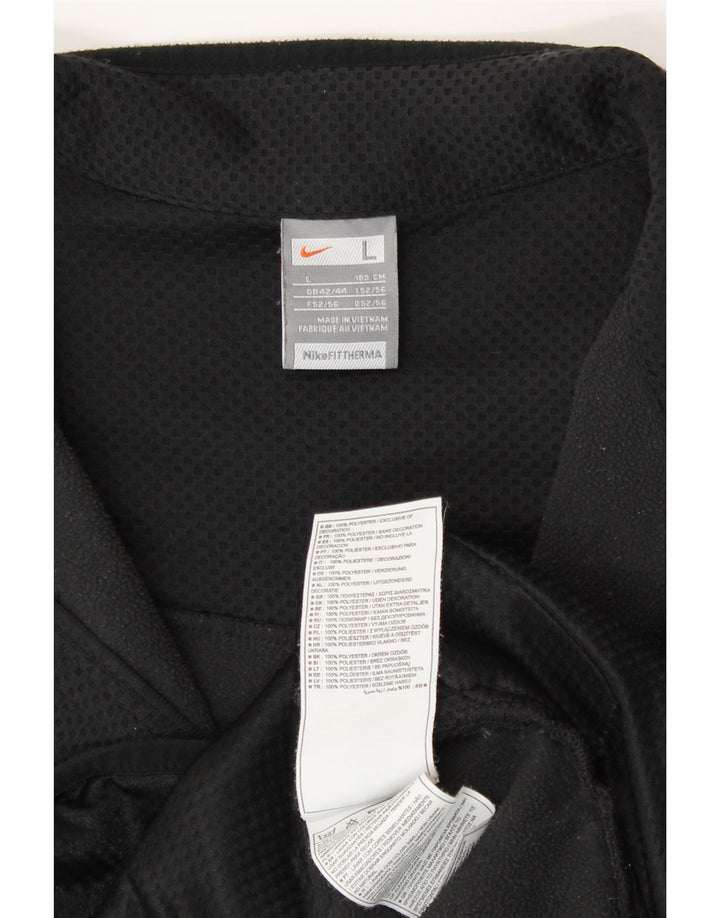 Nike Herren-Trainingsanzugoberteil, UK-Größe 42/44, großes schwarzes Polyester