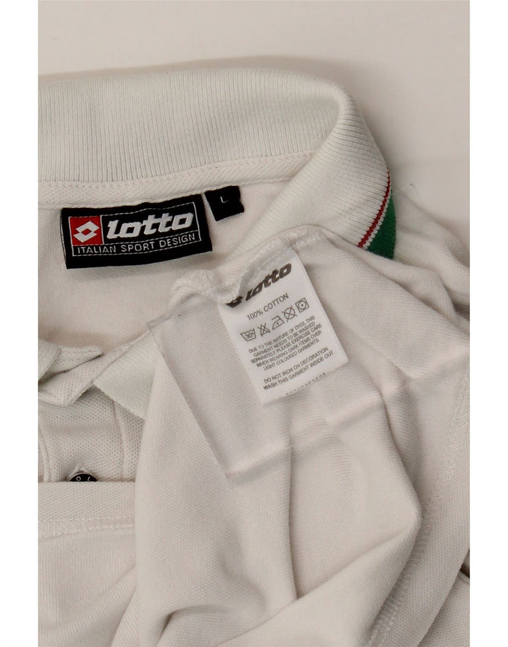 Lotto Herren-Poloshirt, groß, weiße Baumwolle