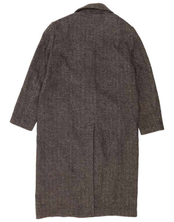 Zara Damen Übergroßer zweireihiger Mantel UK 10 Kleines graues Fischgrätenmuster