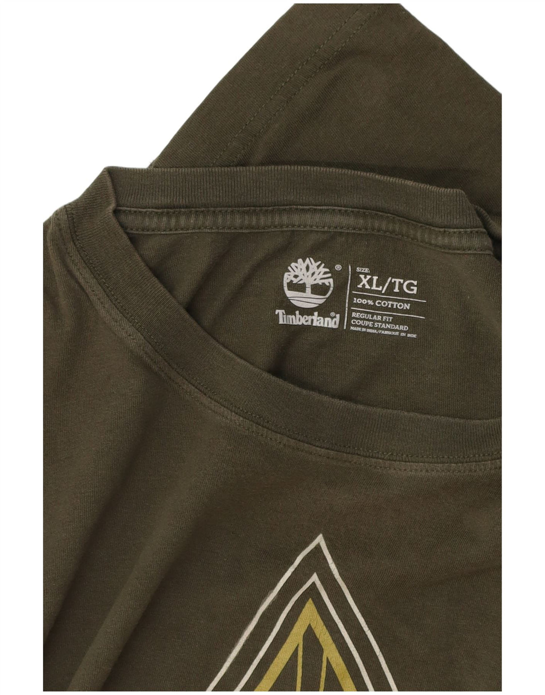 TIMBERLAND Herren Regular Fit Graphic Top Langarm XL Khaki Baumwolle