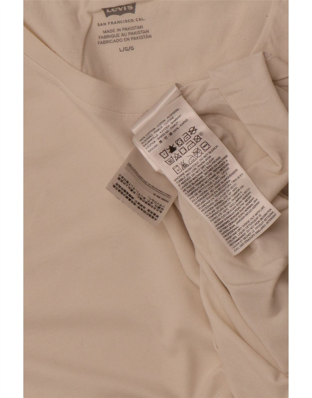 Levi's Herren-T-Shirt-Oberteil, groß, aus weißer Baumwolle