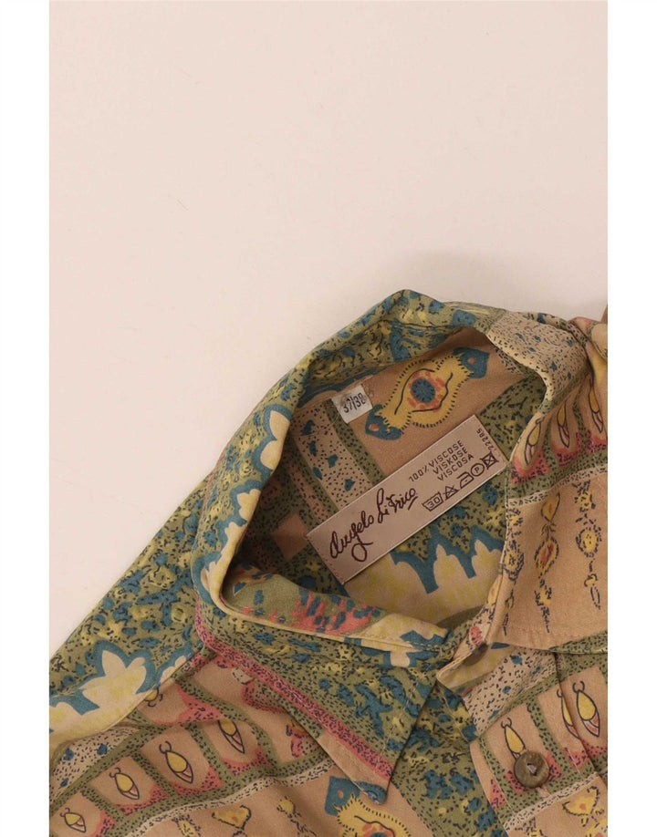 Angelo Litrico Herrenhemd Größe 37/38 Small Beige Paisley Viskose