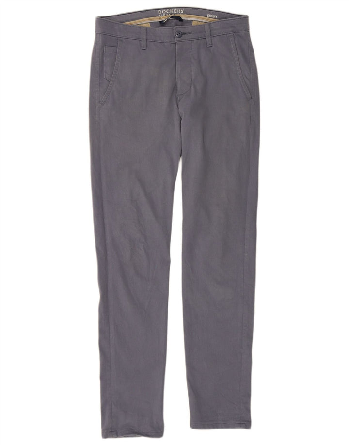 DOCKERS Herren Skinny Chinohose W29 L32 Blaue Baumwolle