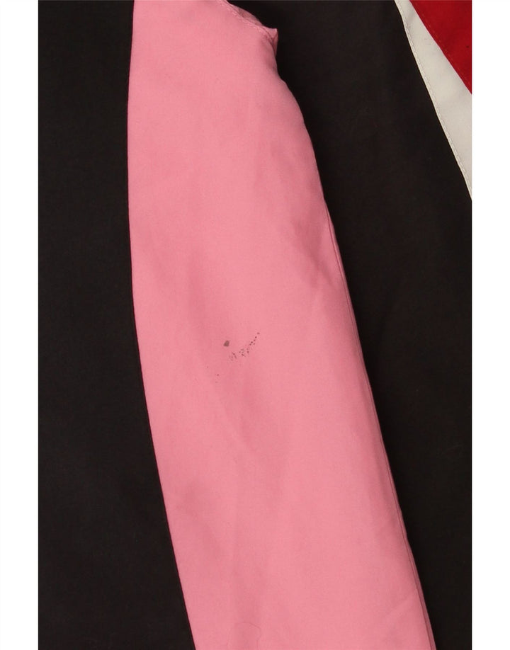 Vintage Herren-Trainingsanzug-Top-Jacke, kleines schwarzes Farbblock-Polyester