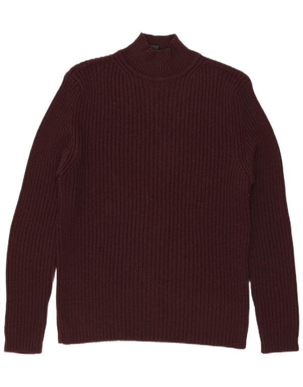 Marlboro Classics Herren-Pullover mit Rollkragen, mittleres Burgunderrot