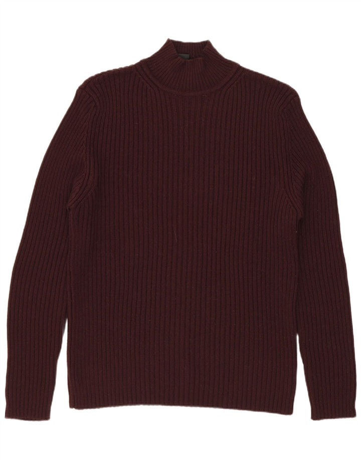 Marlboro Classics Herren-Pullover mit Rollkragen, mittleres Burgunderrot
