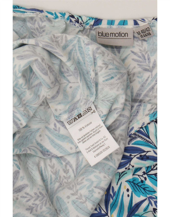 Blue Motion Maxi-Neckholder-Kleid für Damen, EU 40/42, mittelblaue Viskose mit Blumenmuster