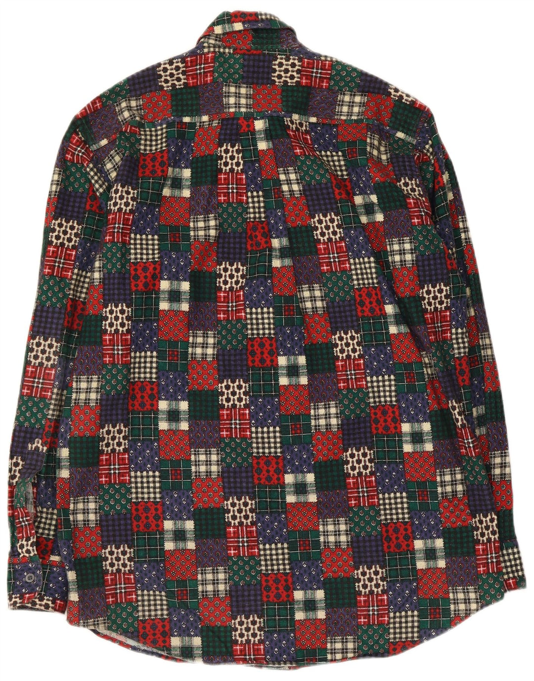 Azzurra Herren-Flanellhemd, Größe 15 3/4 40, mittelgroß, mehrfarbig, Patchwork