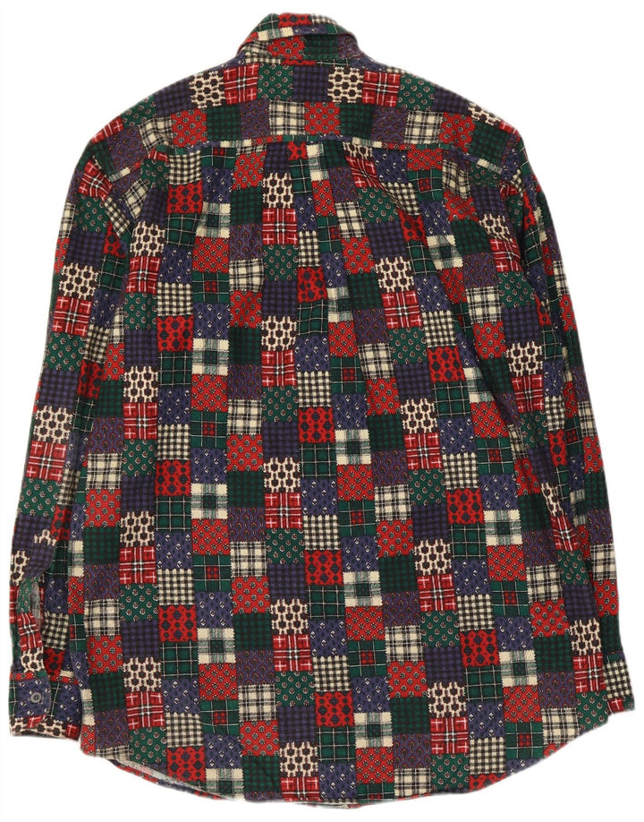 Azzurra Herren-Flanellhemd, Größe 15 3/4 40, mittelgroß, mehrfarbig, Patchwork
