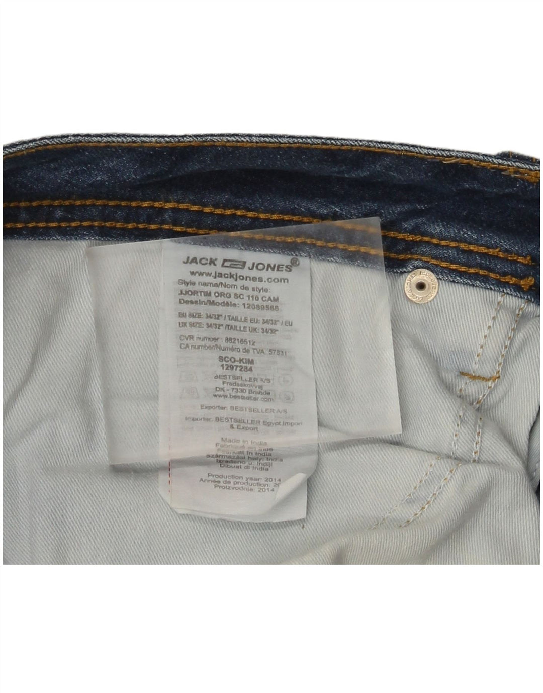 Jack & Jones Herren Distressed Straight Jeans W34 L32 Blaue Baumwolle