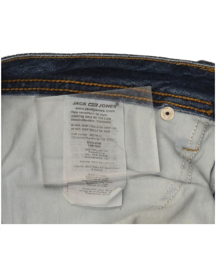 Jack & Jones Herren Distressed Straight Jeans W34 L32 Blaue Baumwolle