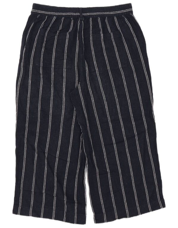 Marks & Spencer Damen Caprihose UK 14 Large W34 L23 Marineblau gestreift
