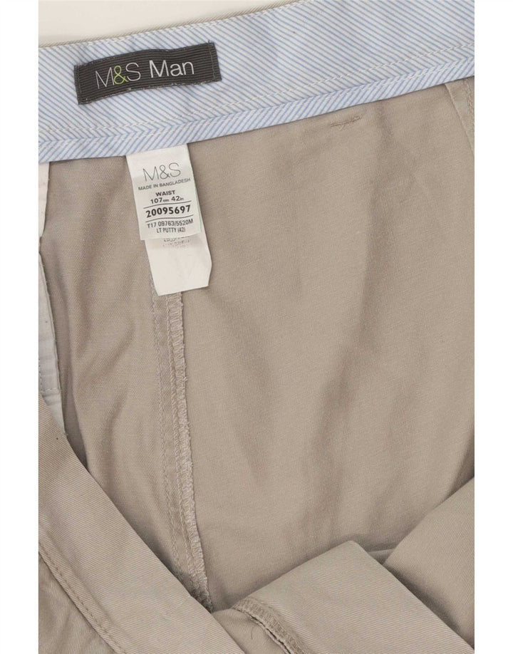 Marks & Spencer Herren Chinoshorts W42 2XL Graue Baumwolle