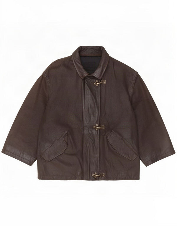 Vintage Womens Leather Jacket IT 44 Medium Brown