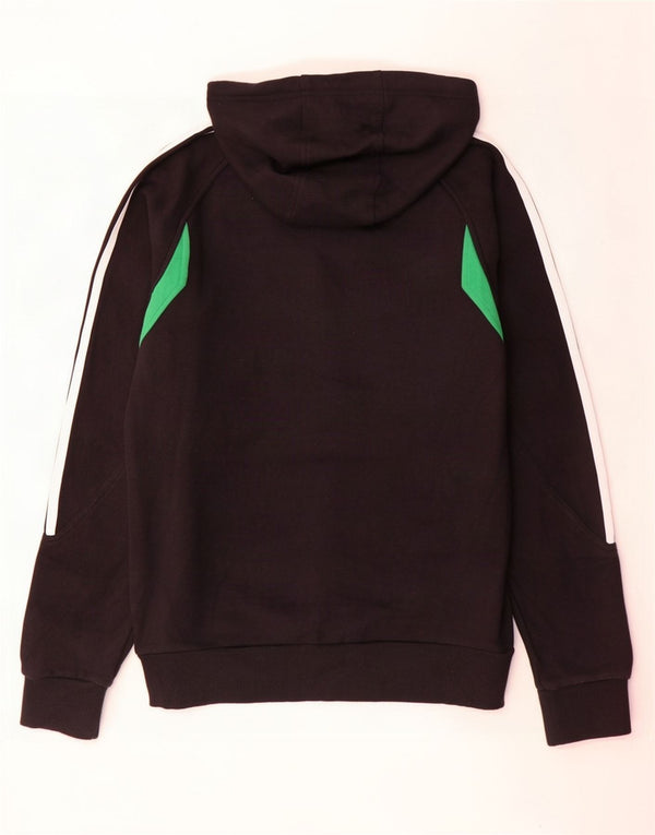 Adidas Mens Graphic Hoodie Jumper Small Black Colourblock Cotton