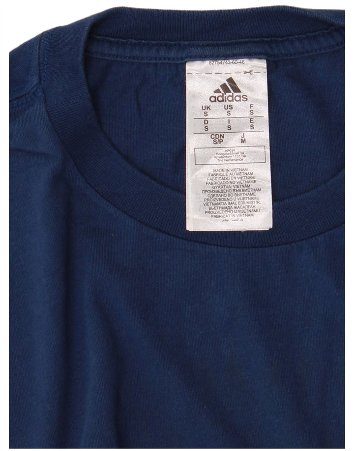 Adidas Herren T-Shirt Top Small Marineblau Baumwolle