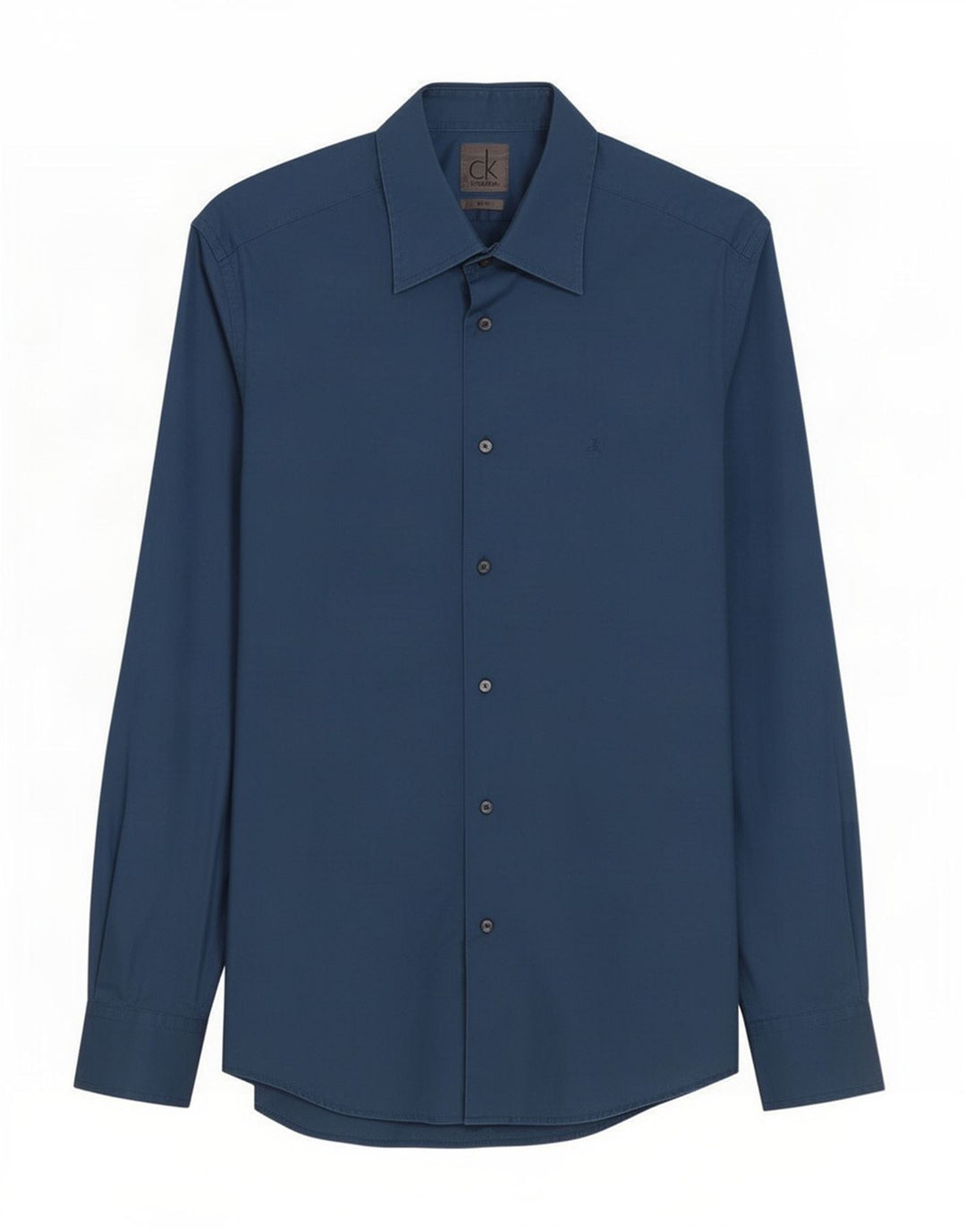 Calvin Klein Herren-Slim-Fit-Hemd aus mittelblauer Baumwolle