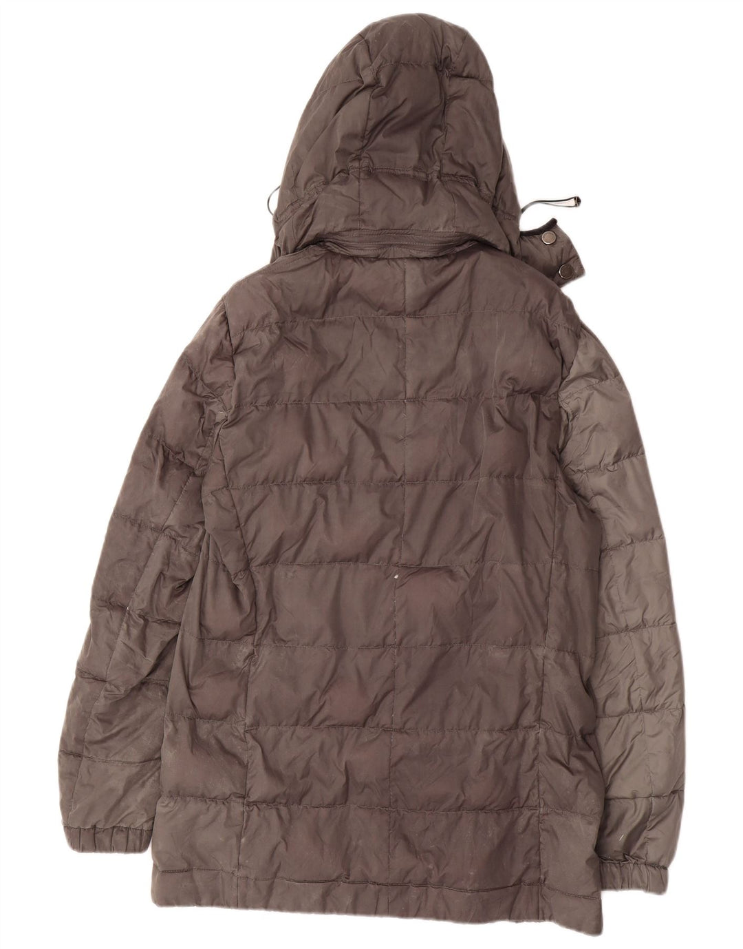 GEOSPIRIT Womens Hooded Padded Coat UK 10 Small Grey Polyester