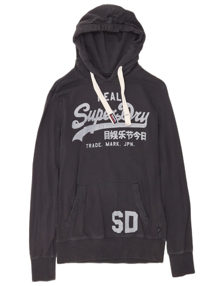 Superdry Herren-Kapuzenpullover mit Grafik, mittelschwarz, Baumwolle