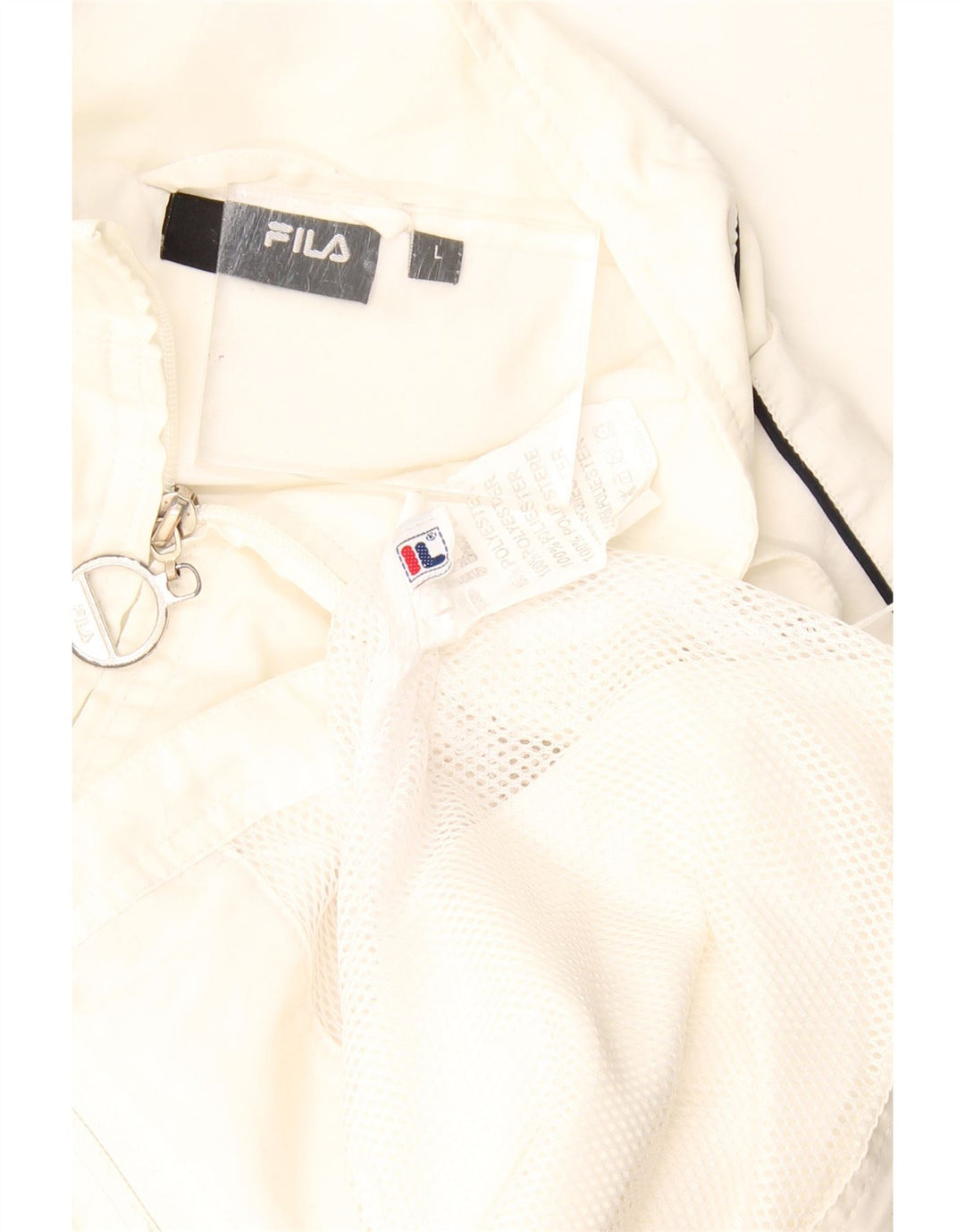 Fila Damen-Trainingsanzugoberteil, Jacke, UK 16, Größe L, Weiß, Polyester