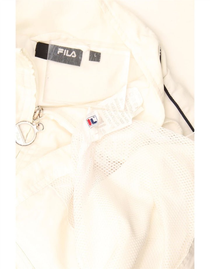 Fila Damen-Trainingsanzugoberteil, Jacke, UK 16, Größe L, Weiß, Polyester