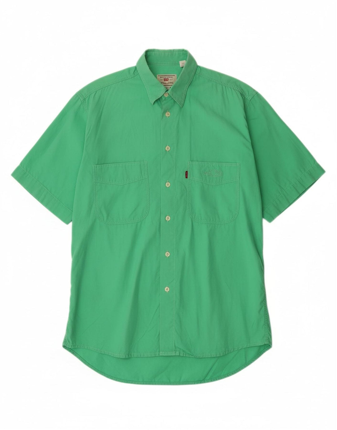 LEVI'S Mens Short Sleeve Shirt Medium Green Cotton