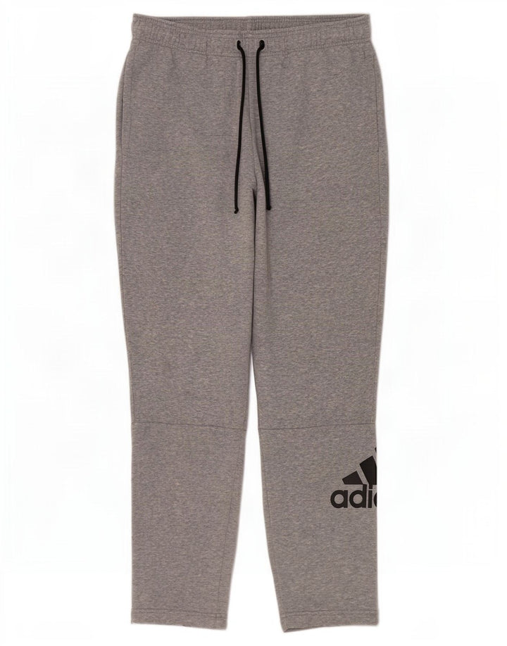 Adidas Herren-Trainingshose mit Grafik, groß, aus grauer Baumwolle