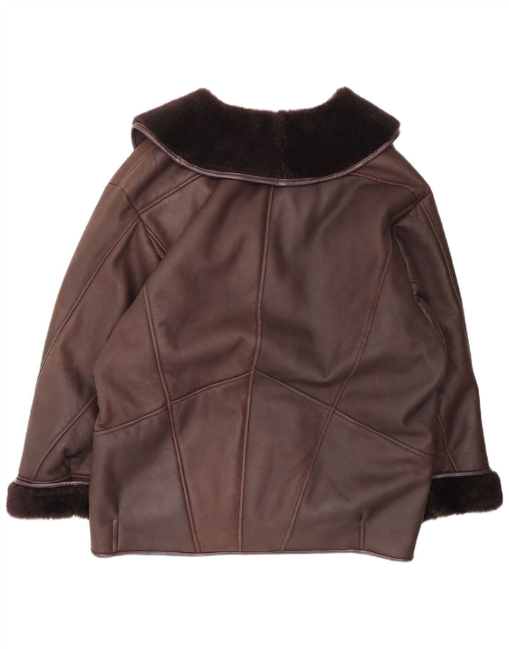Vintage Damen Lammfelljacke UK 22 3XL Kastanienbraun