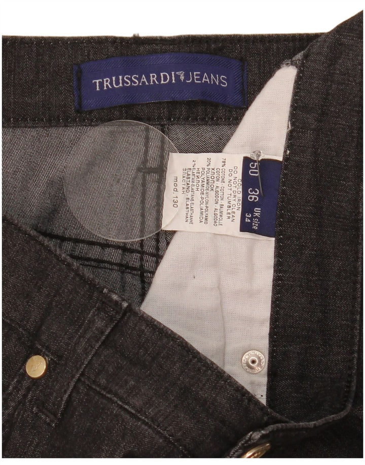 Trussardi Damen Bootcut Jeans W34 L29 Schwarze Baumwolle