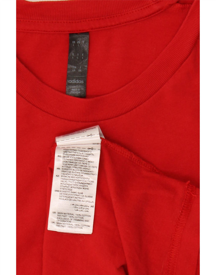 ADIDAS Herren T-Shirt Top Große rote Baumwolle