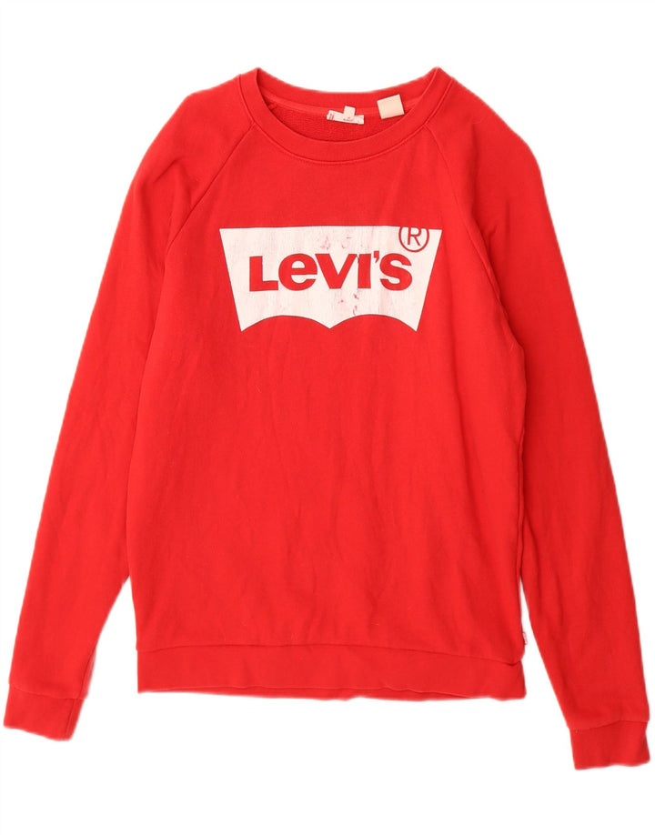 Levi's Damen-Sweatshirt mit Grafik-Übergröße, Größe UK 6, XS, Rot, Baumwolle
