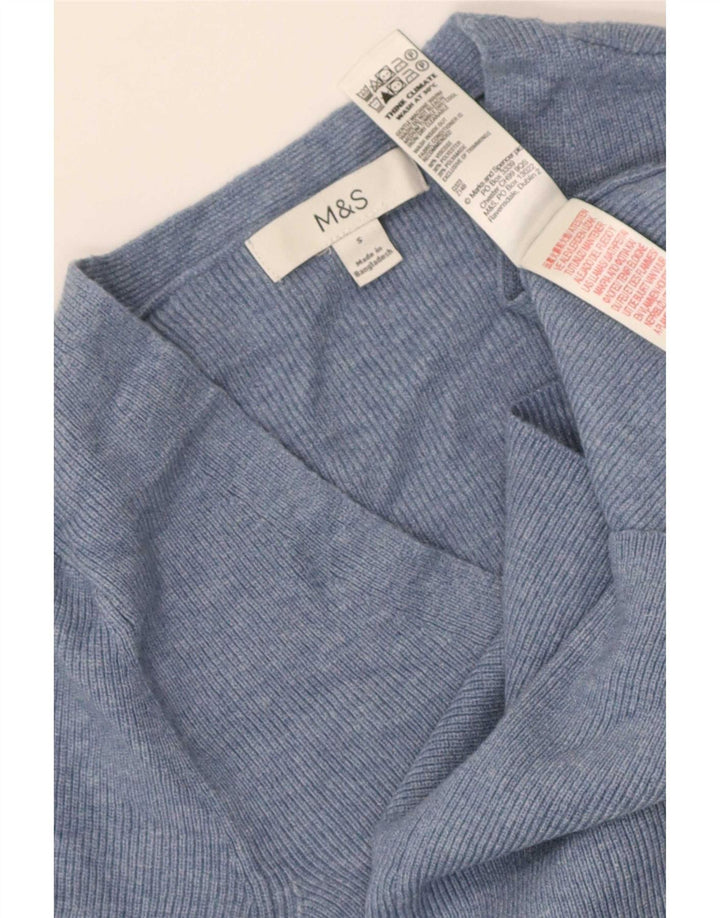 Marks & Spencer Damen Bluse Top UK 8 Small Blaue Viskose