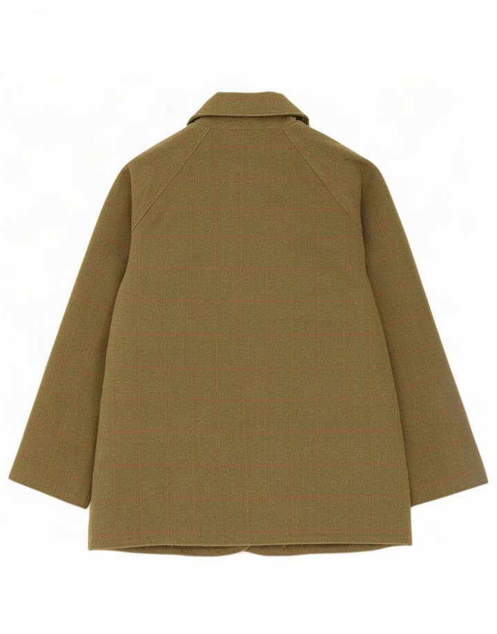 Rydale Herren-Windbreaker-Mantel UK 36 Small Khaki Check Wool