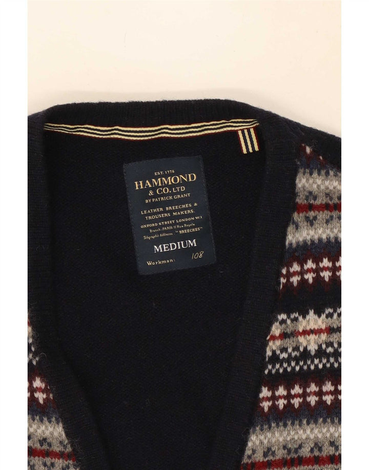 Hammond & Co Herren-Strickweste, mittlere Marineblau-Fair-Isle-Wolle
